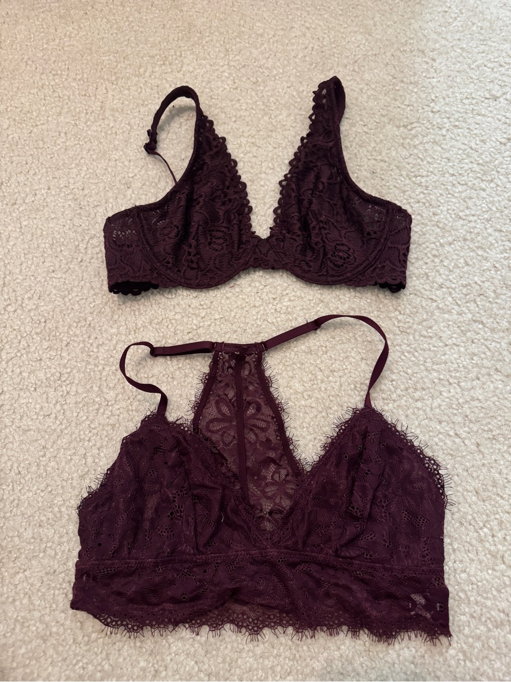 (2) Aerie bralette wireless bra size M and size 34B